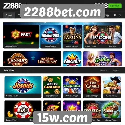 Plataforma 2288bet oferece diversos jogos de azar
